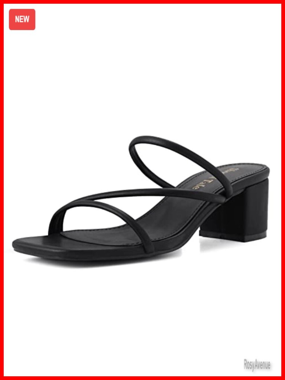 Women's Strappy Chunky Block Heel Mules Square Toe Slide Sandals